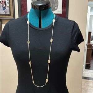 Kendra Scott Long Kelsie Necklace in Rose Quartz